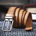 Brushed Silver Buckle Classic Dress Belt - Dress belts - Photo 2