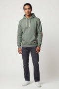 Light Gray Contrast Elbow Patch Pullover Hoodie with Drawstring Hood - Men's hoodie - Photo 4