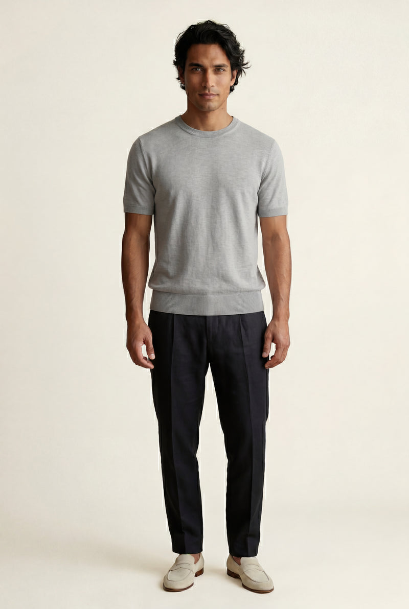 Light Gray Fine Relaxed Fit Short Sleeve T-shirt - Relaxed fit t-shirt - Photo 3