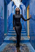 Dark Gray Hooded Long Sleeve Bodycon Maxi Dress - Photo 15