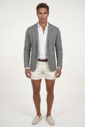 Light Gray Lightweight Unstructured Slim Fit Casual Blazer - Photo 10