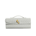 Light Gray Metallic Structured Clutch Shoulder Bag - Clutch shoulder bags - Photo 4