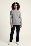 Light Gray Oversized Ribbed Crewneck Sweater - Oversized sweater - Photo 2