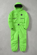 Insulated One-Piece Ski Suit in Light Green — studio front