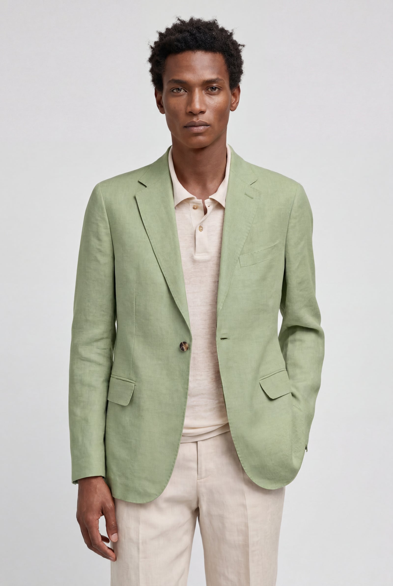 Light Green Lightweight Tailored Single-breasted Casual Blazer - Casual blazers - Photo 4