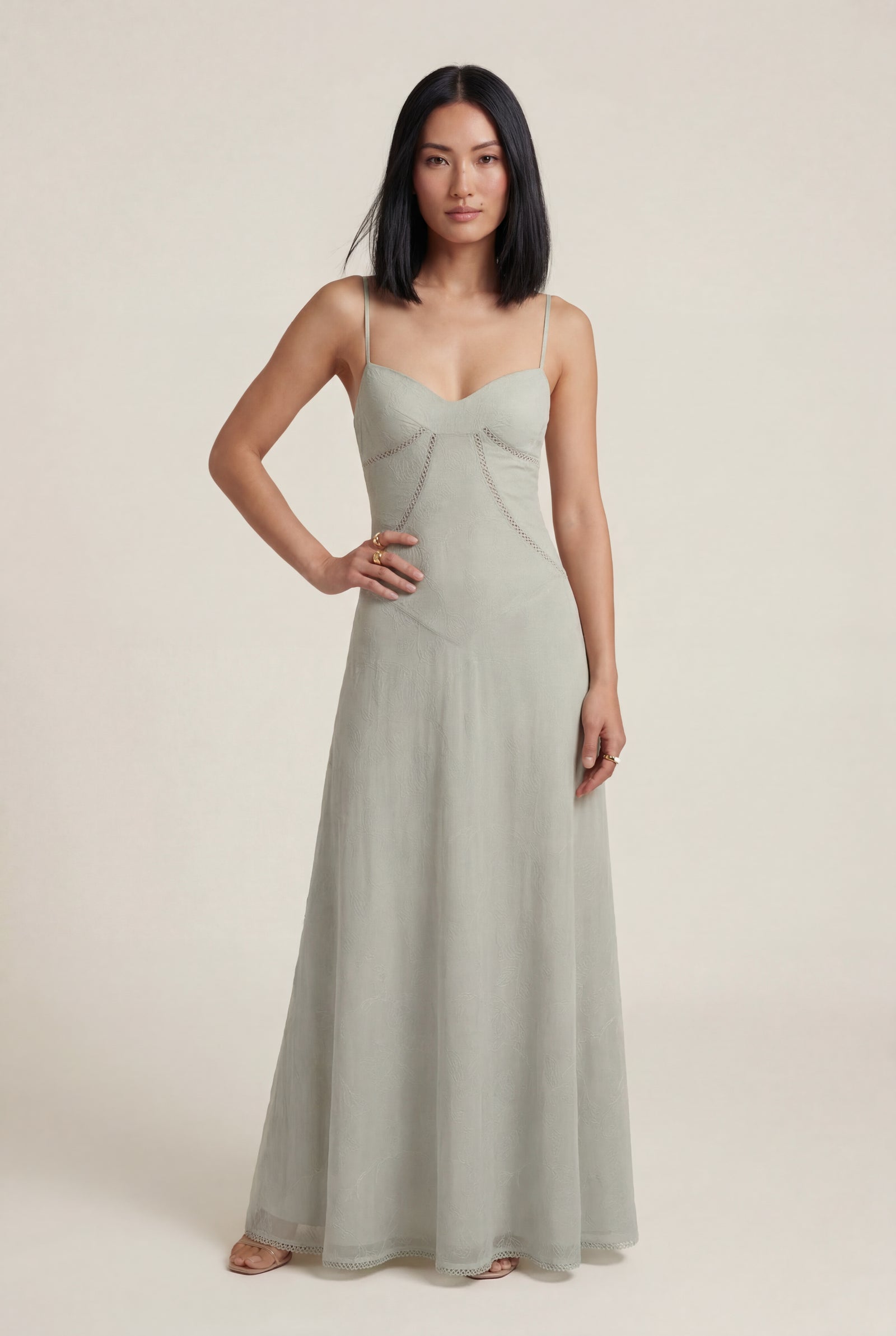Mint Green Sweetheart Neck Strappy A-line Maxi Bridal Dress - Photo 20