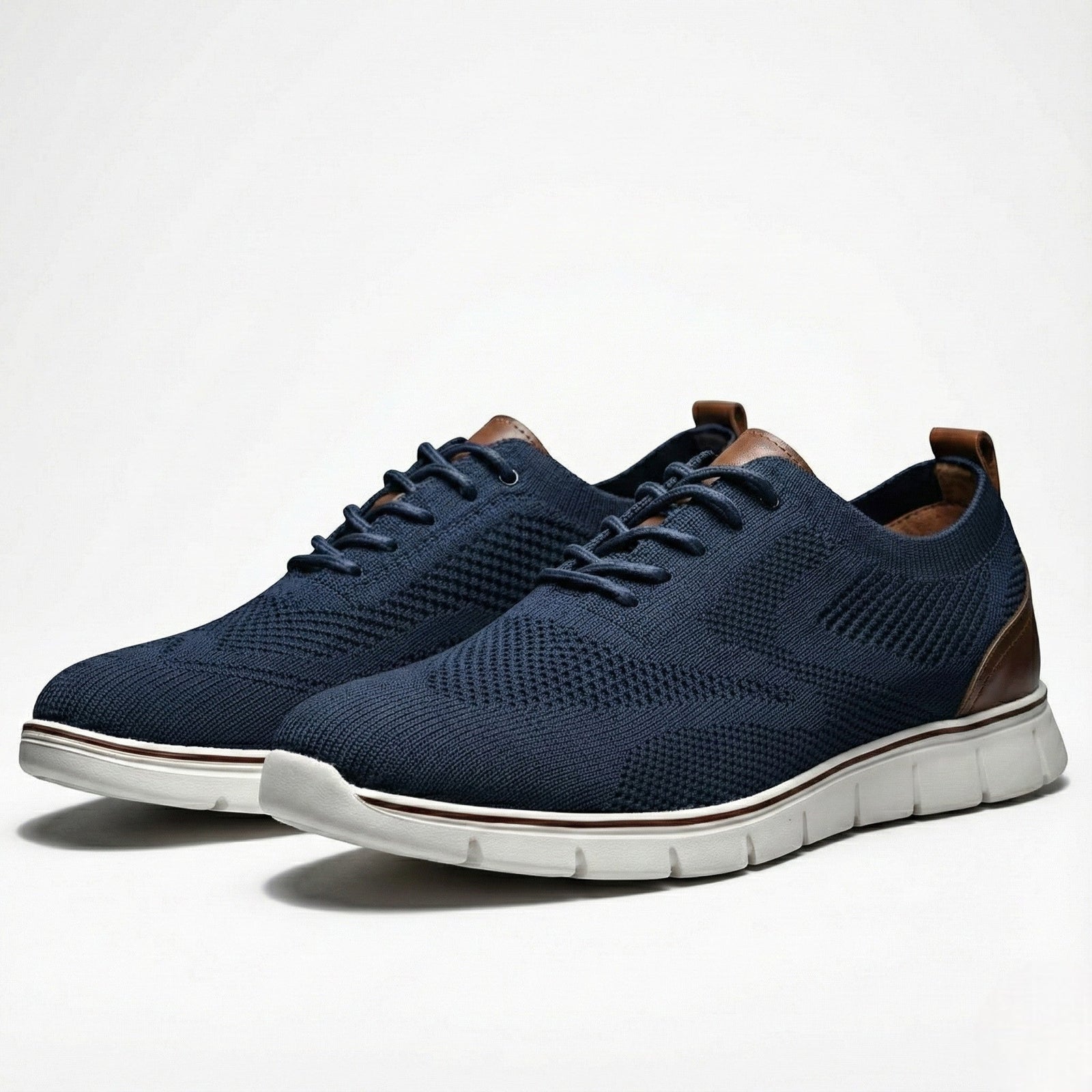 Navy Blue Chunky Sole Lace-up Low-top Sneakers - Photo 3