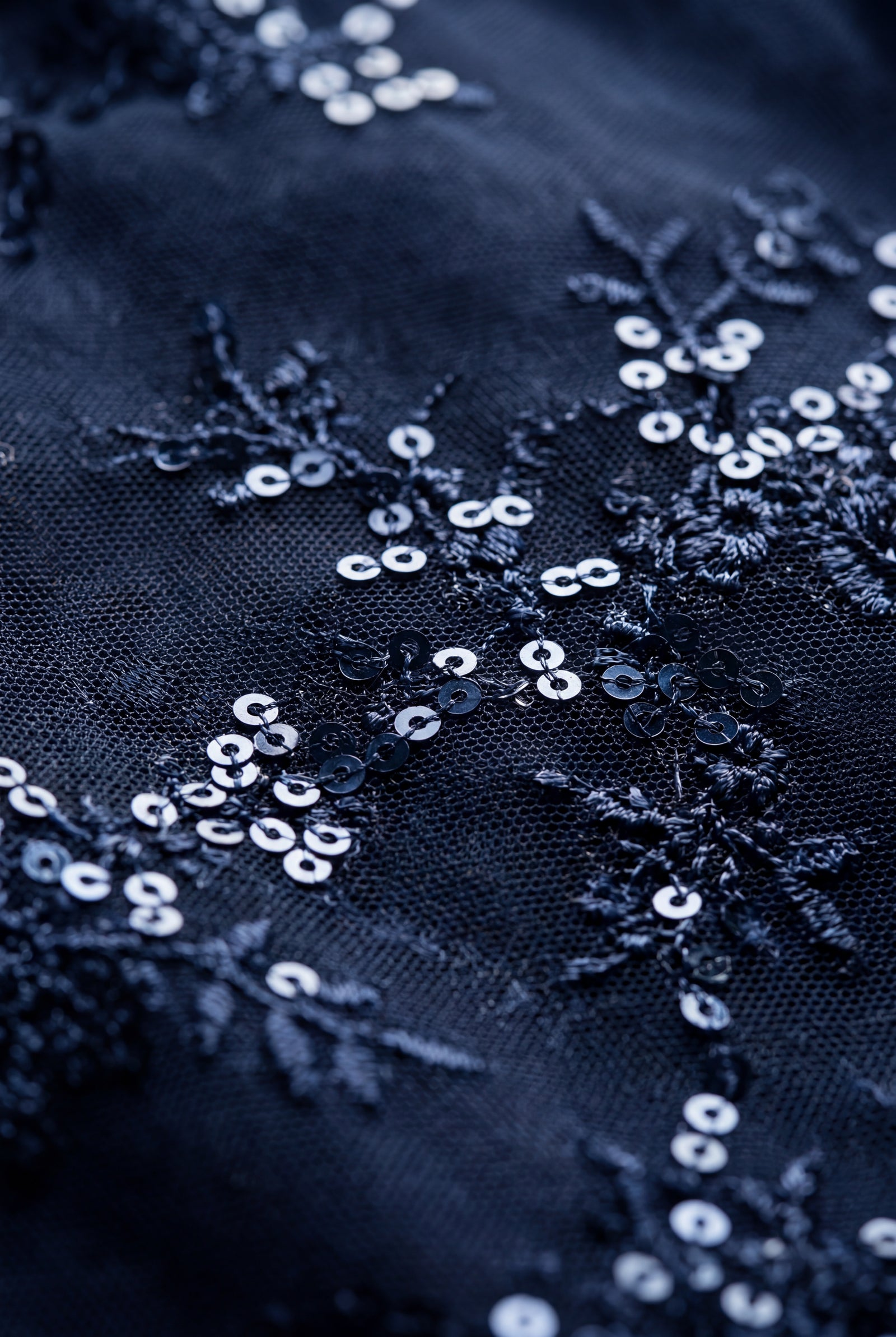 Navy Blue Embellished Deep V-neck Floor-length Evening Gown - Photo 5