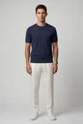 Navy Blue Fine Relaxed Fit Short Sleeve T-shirt - Relaxed fit t-shirt - Photo 13