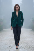 Dark Green Gold Button Tailored Single-breasted Blazer - Blazers - Photo 12
