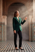 Dark Green Gold Button Tailored Single-breasted Blazer - Blazers - Photo 13