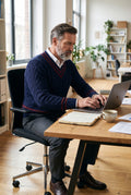 Men's Sweater Classic Fit in Navy Blue — office environment