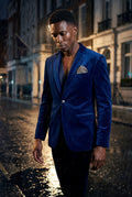 Blue Single Button Slim Fit Tailored Blazer - Tailored blazers - Photo 15