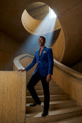 Blue Single Button Slim Fit Tailored Blazer - Tailored blazers - Photo 16