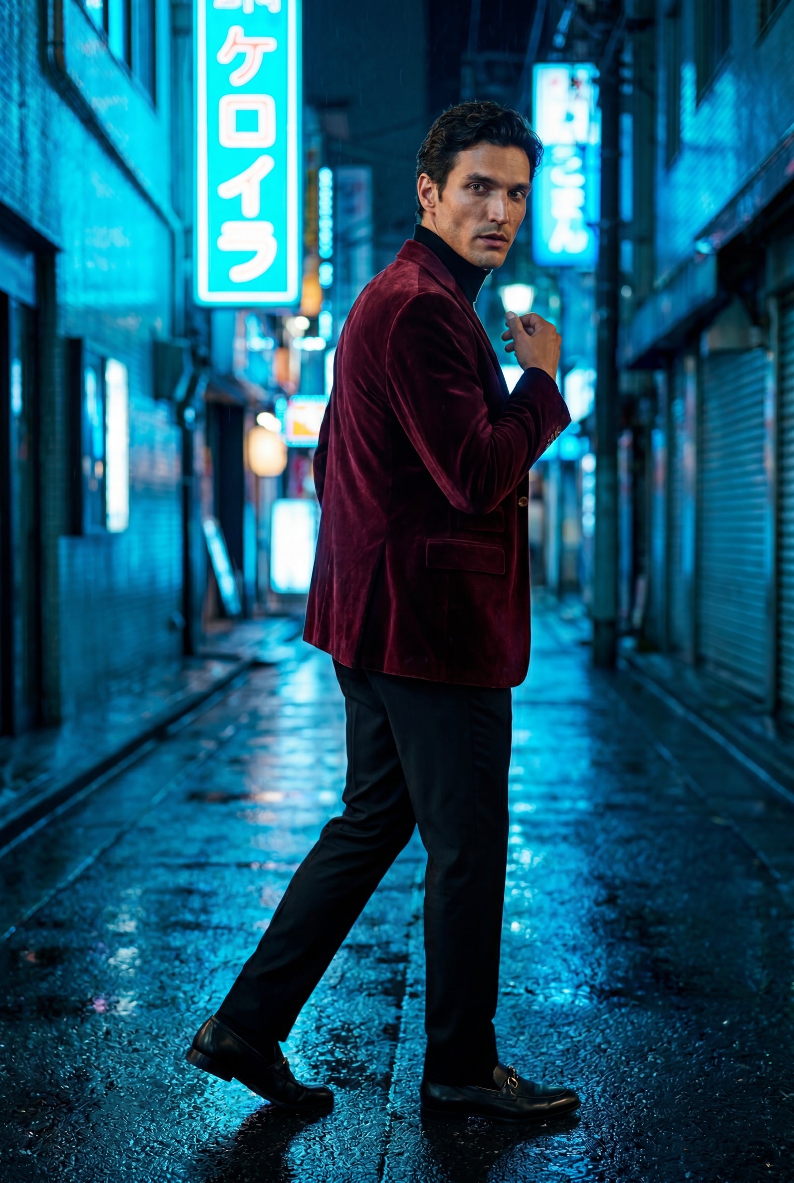 Red Single Button Slim Fit Tailored Blazer - Tailored blazers - Photo 6