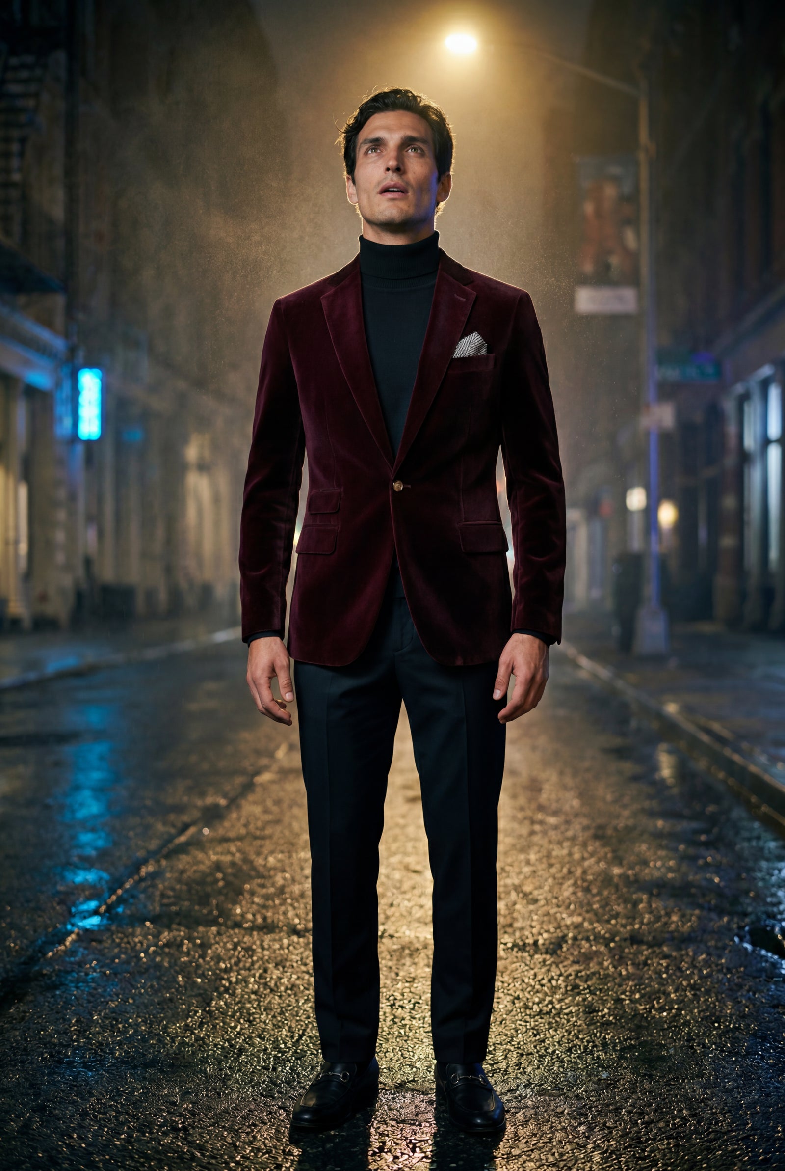 Red Single Button Slim Fit Tailored Blazer - Tailored blazers - Photo 9