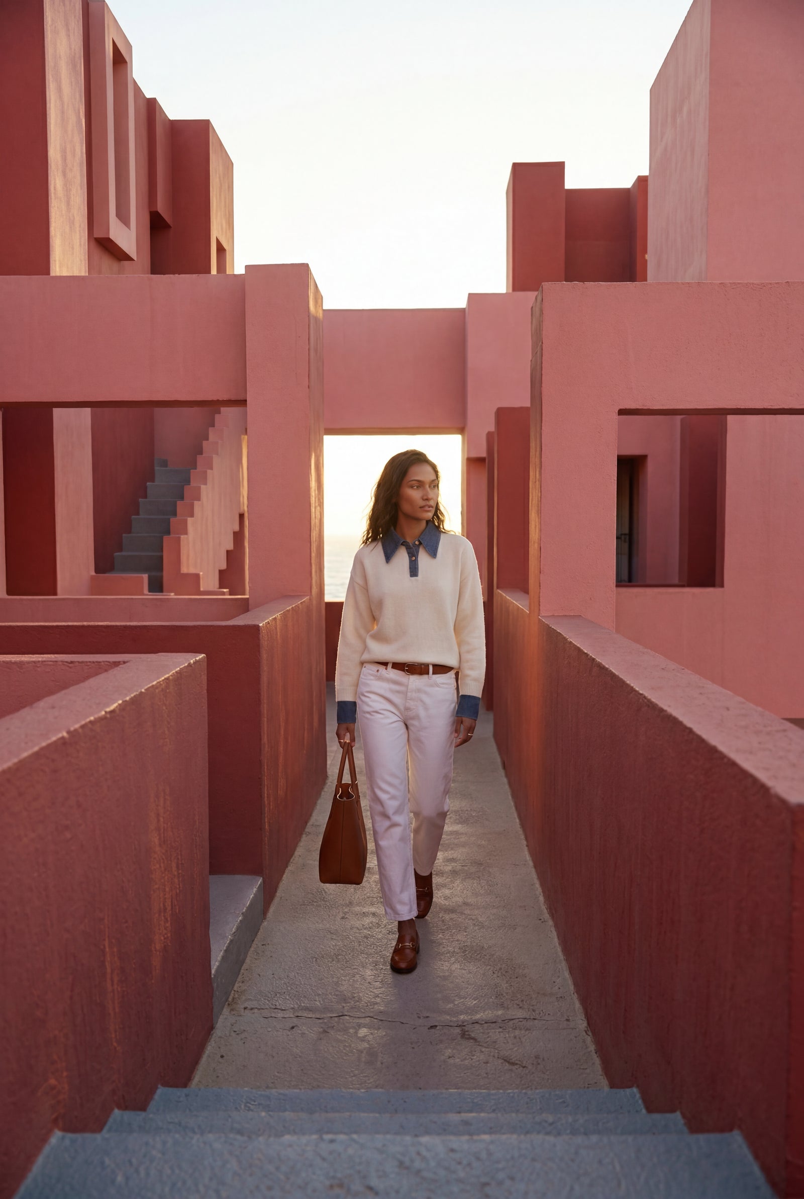 White Women's Contrast Collar Pullover Sweater - Sweaters - Photo 20