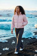 Pink Cropped High-collar Quilted Puffer Jacket - Puffer jackets - Photo 10