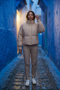 Nude Cropped High-collar Quilted Puffer Jacket - Puffer jackets - Photo 16