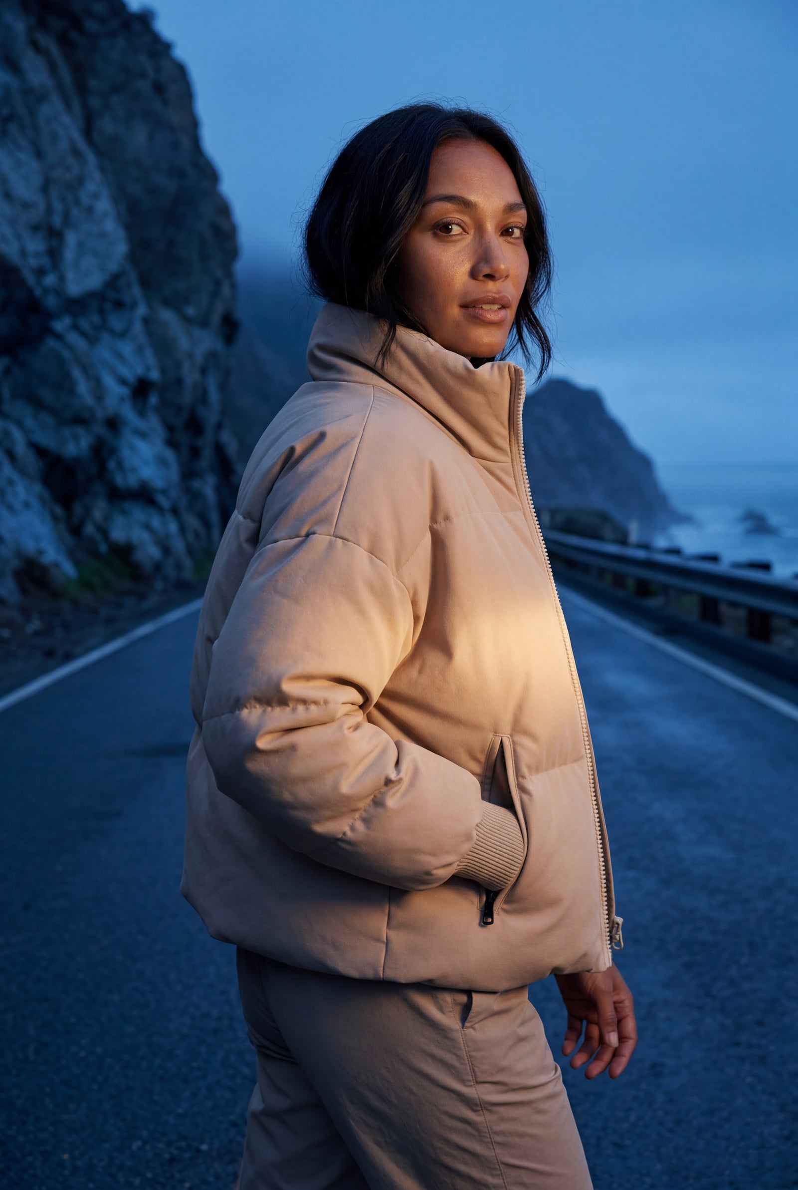 Nude Cropped High-collar Quilted Puffer Jacket - Puffer jackets - Photo 8
