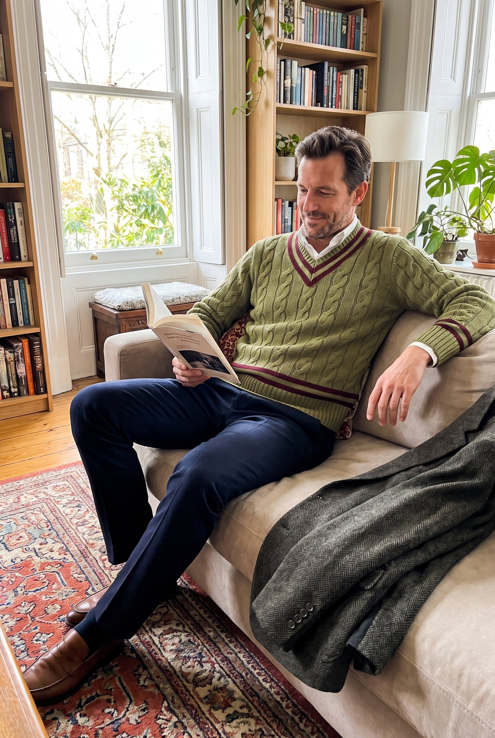 Men's Sweater Classic Fit in Olive Green — ugc candid home