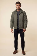 Olive Grey Men's Faux Collar Classic Bomber Jacket - Casual jacket - Photo 27
