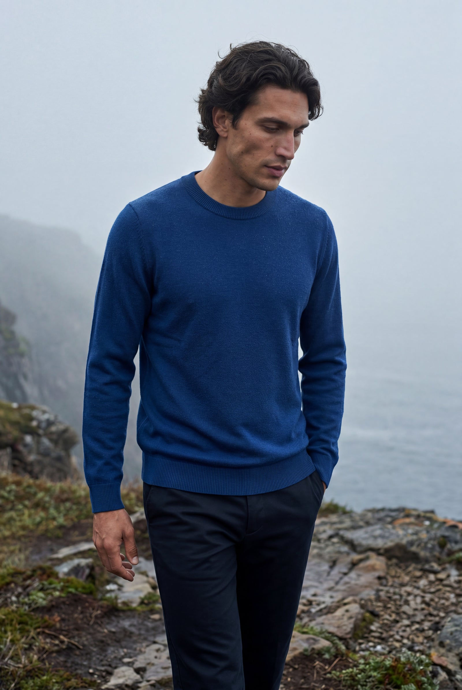 Blue Fine Classic Fit Crewneck Sweater - Classic fit sweater - Photo 13