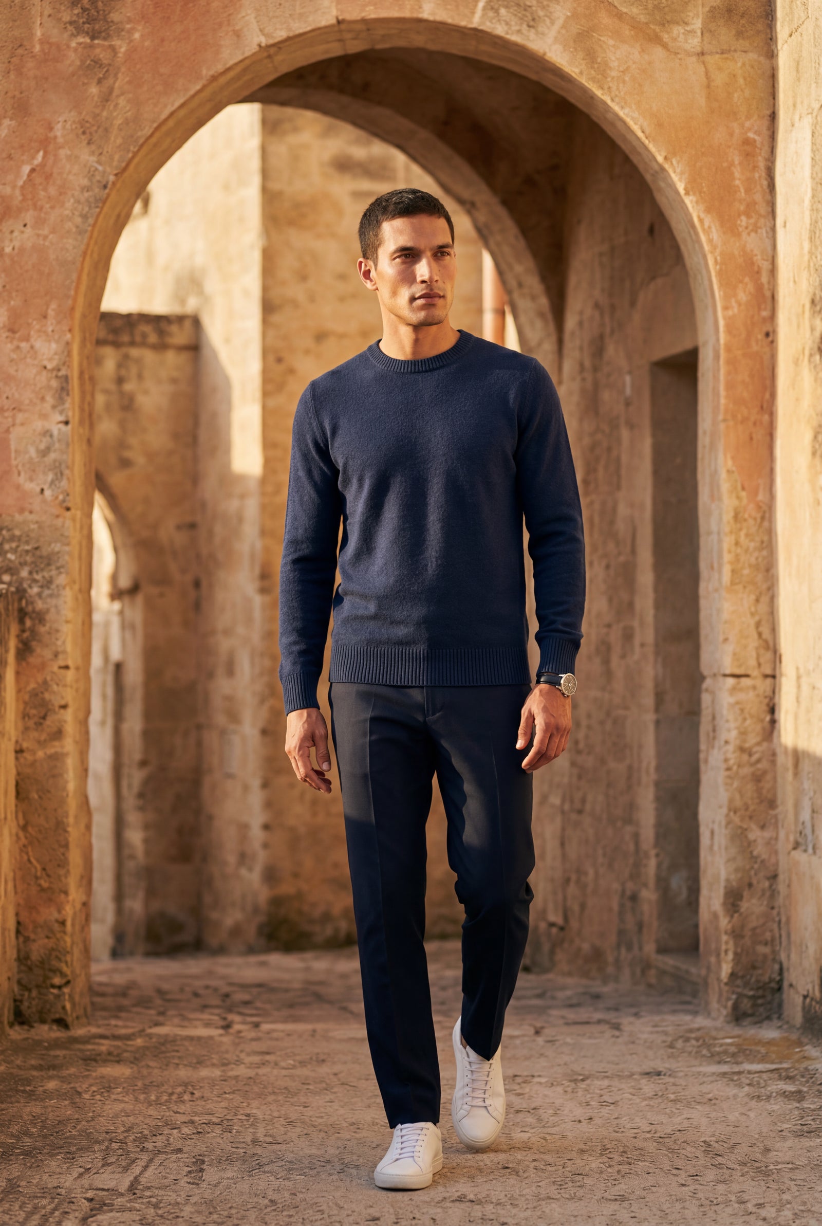Blue Fine Classic Fit Crewneck Sweater - Classic fit sweater - Photo 17