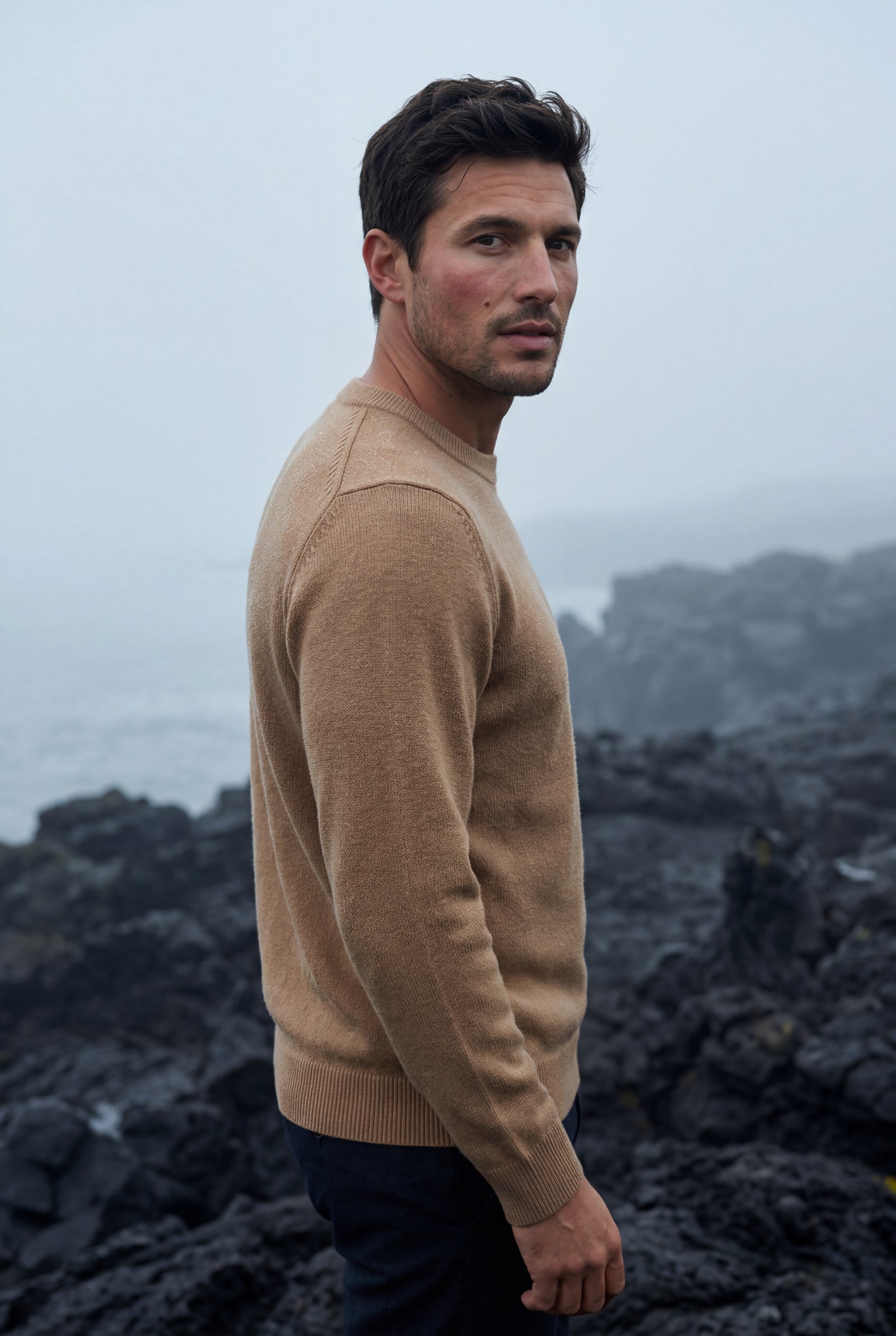 Khaki Fine Classic Fit Crewneck Sweater - Classic fit sweater - Photo 8