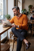 Men's Sweater Classic Fit in Orange — secondary lifestyle