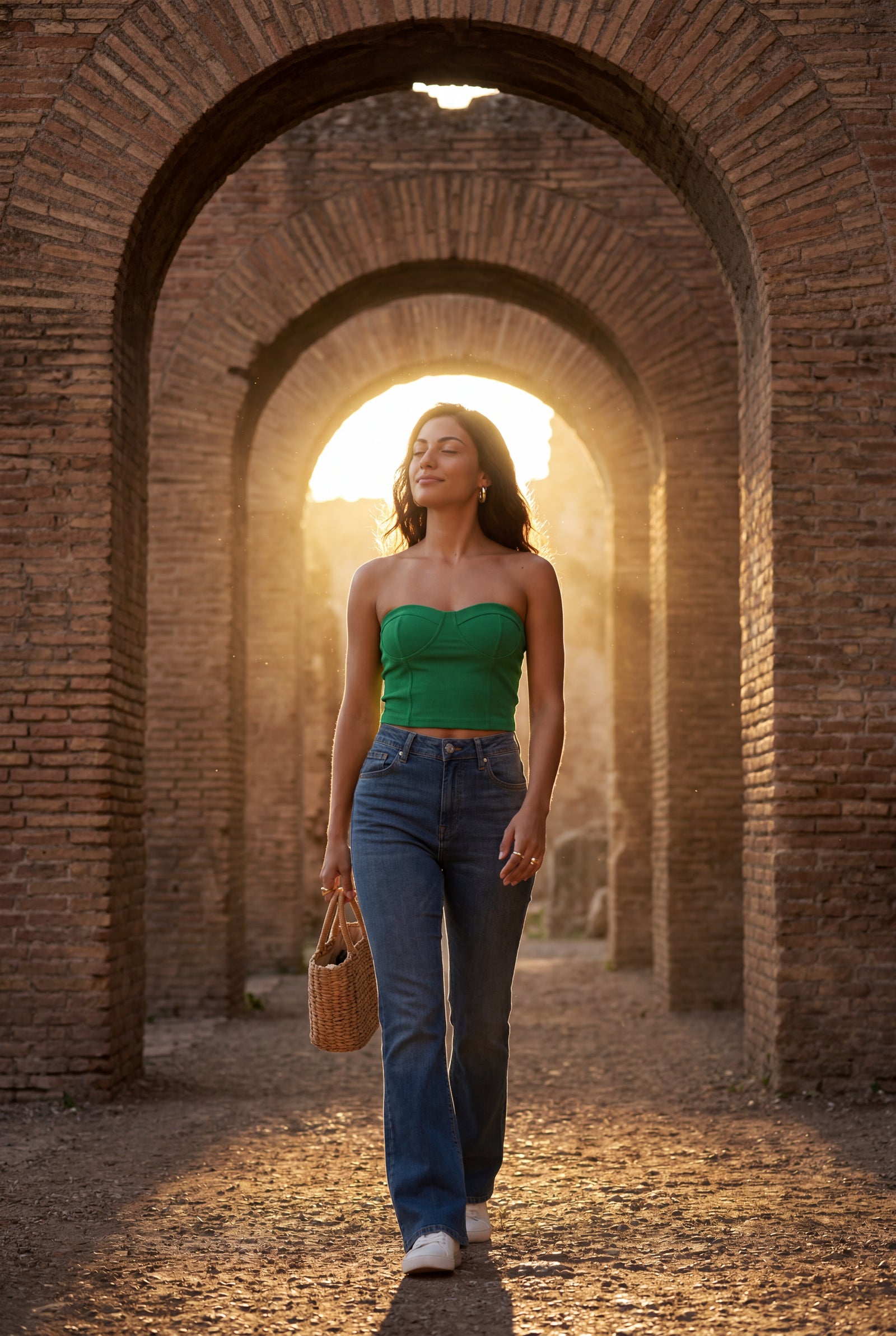 Green Ribbed Bustier Strapless Crop Top with Cup Seaming - Strapless crop tops - Photo 28