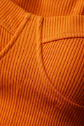 Orange Ribbed Bustier Strapless Crop Top with Cup Seaming - Strapless crop tops - Photo 5