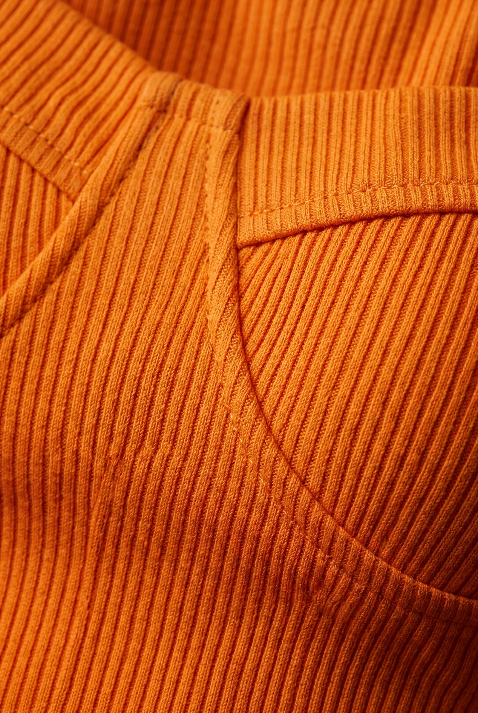Orange Ribbed Bustier Strapless Crop Top with Cup Seaming - Strapless crop tops - Photo 5
