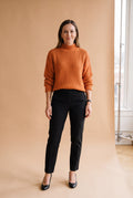 Women's Pullover High Collar in Orange — studio shot