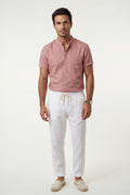 Pink Band Collar Shirt and Drawstring Trouser Casual Set - Photo 10