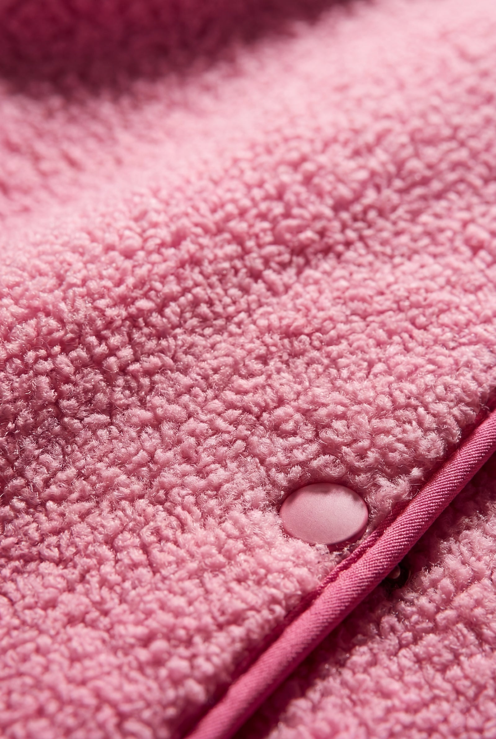 Pink Boxy Snap-button Vest with Contrast Edge Trim - Vests - Photo 3