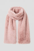 Faux Fur Scarf in Pink — studio front