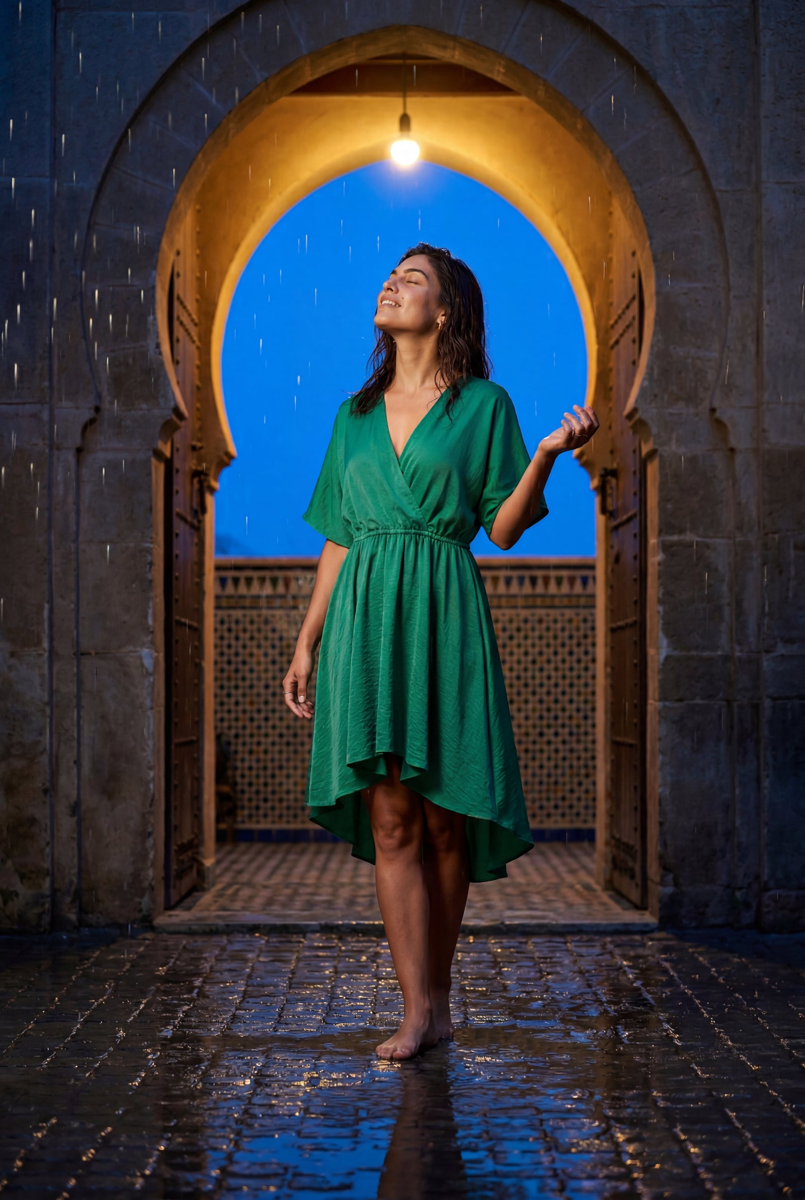 Green Flutter Sleeve Ruffle Hem Mini Dress - Photo 15