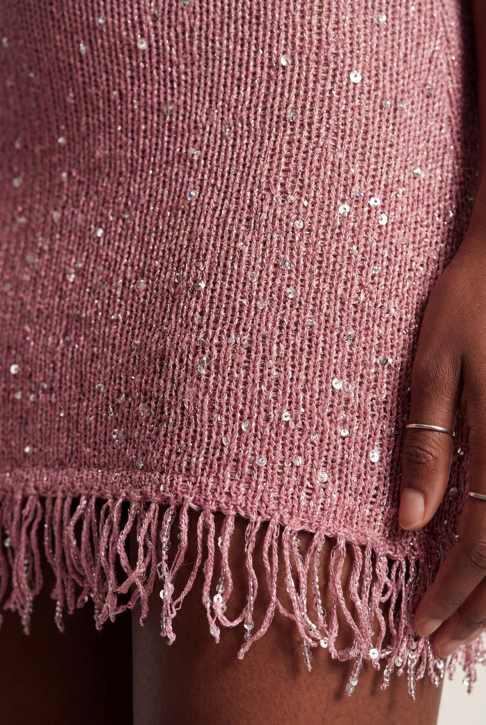 Pink Fringe Hem Bodycon Mini Cocktail Dress - Photo 3