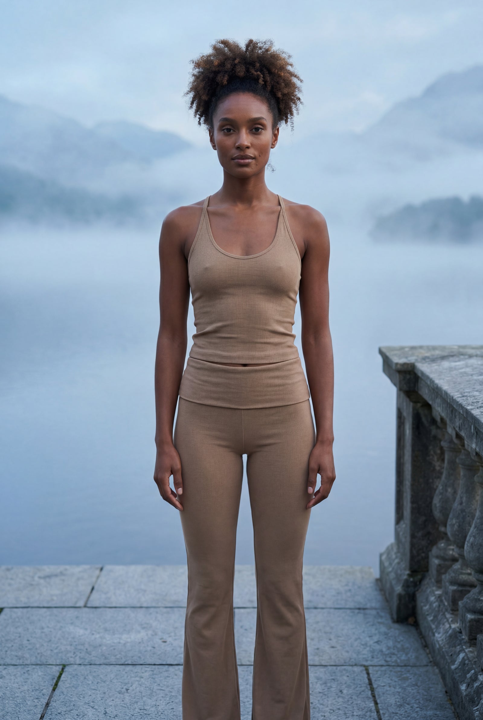 Khaki Halter Neck Crop Top and Flared Leggings Set - Halter top and leggings - Photo 10