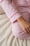 Heart Button Pajama Set in Pink — studio detail