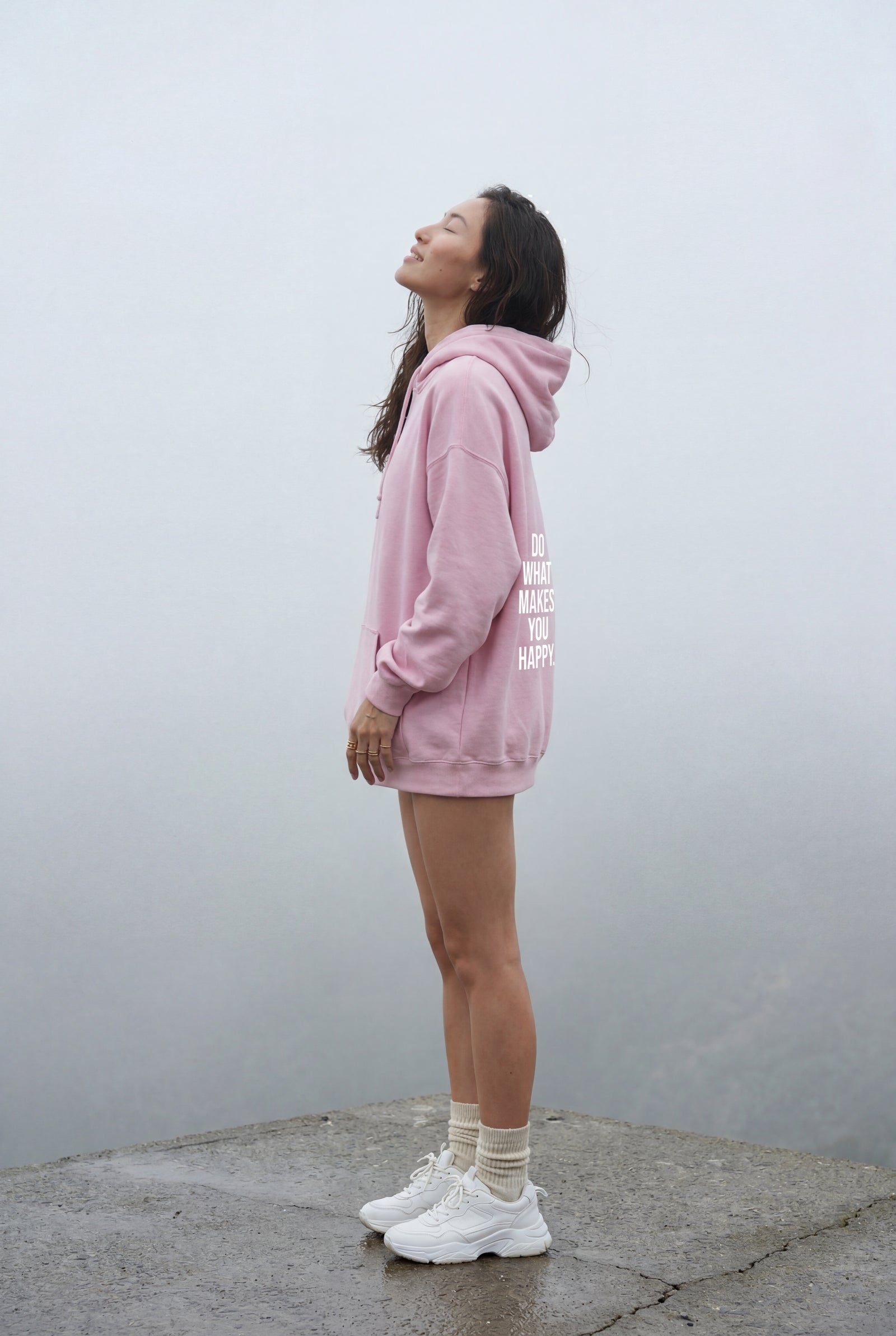 Pink Motivational Back Print Oversized Graphic Hoodie - Oversized hoodie - Photo 15