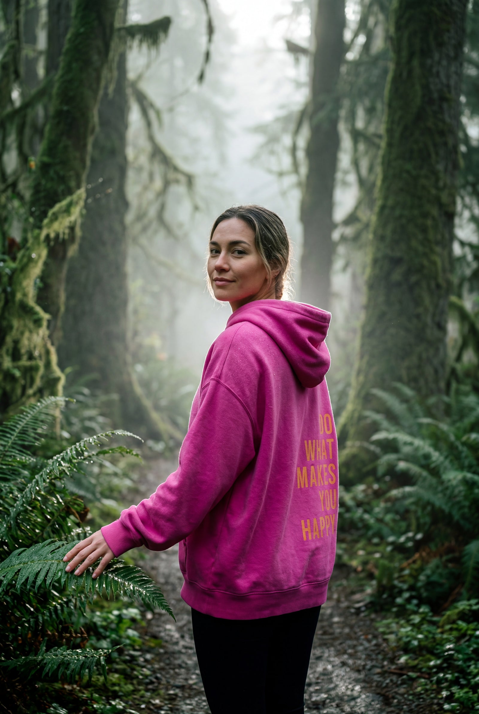 Pink Motivational Back Print Oversized Graphic Hoodie - Oversized hoodie - Photo 4