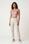 Pink Ribbed Bustier Strapless Crop Top with Cup Seaming - Strapless crop tops - Photo 13
