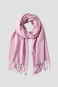 Scarf Tassel Wrap in Pink — studio front