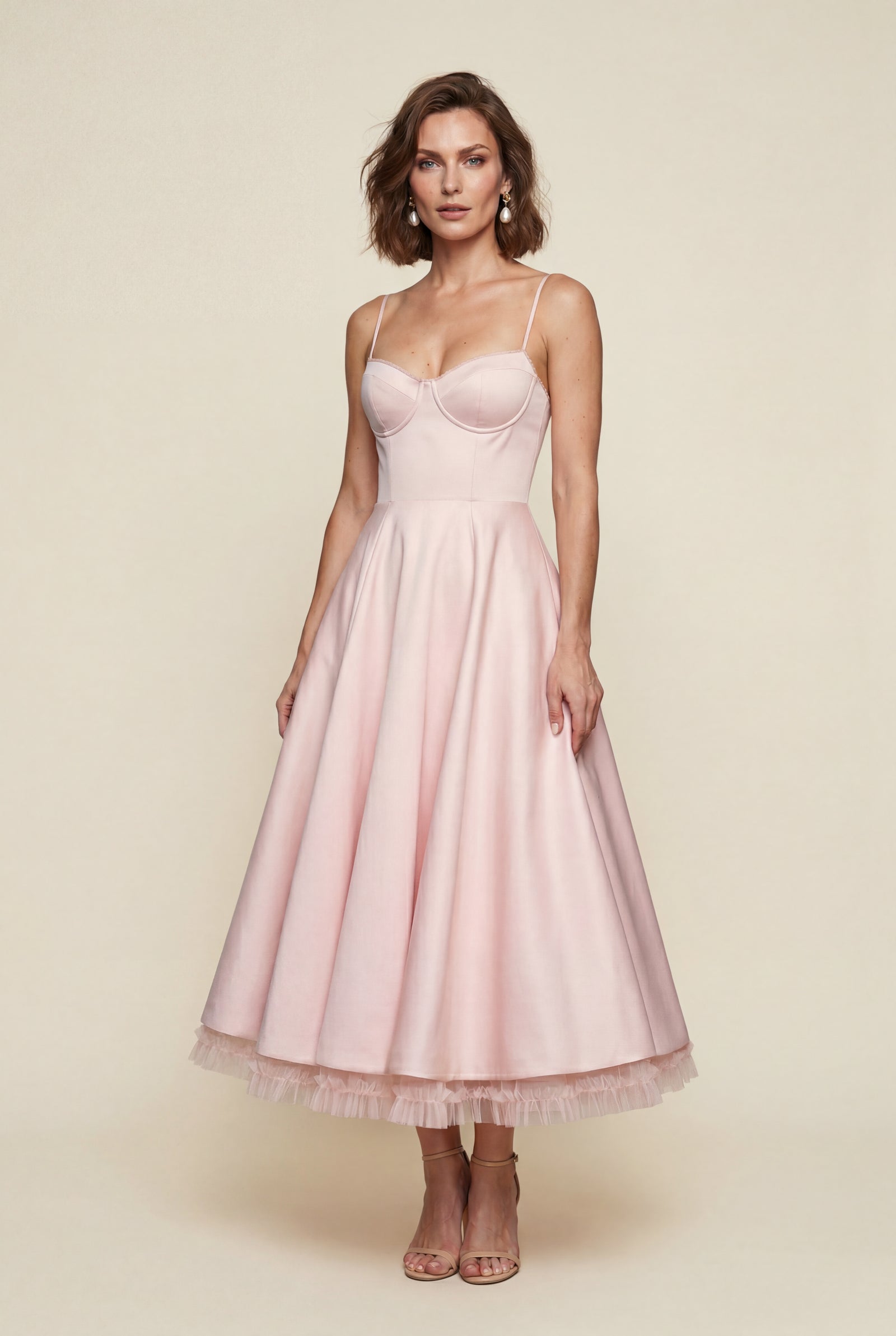 Pink Sweetheart Neckline Fit and Flare Midi Cocktail Dress - Photo 24