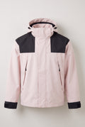 Technical Hooded Ski Jacket in Pink — studio front
