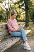 Women's Sweater Oversized Turtleneck in Pink — secondary lifestyle