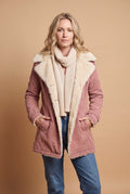 Women's Winter Coat Long Chic Style in Pink — studio full body
