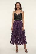 Purple 3d Polka Dot Applique A-line Midi Skirt - Tulle skirt - Photo 1
